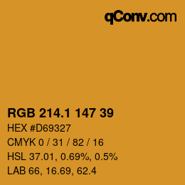 カラーコード: RGB 214.1 147 39 | qconv.com