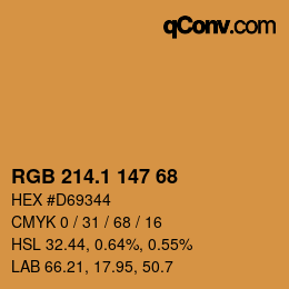 カラーコード: RGB 214.1 147 68 | qconv.com