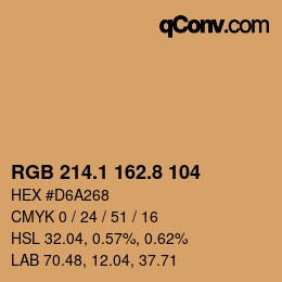 Color code: RGB 214.1 162.8 104 | qconv.com