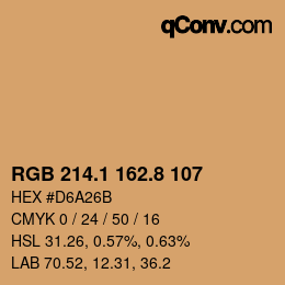 Farbcode: RGB 214.1 162.8 107 | qconv.com