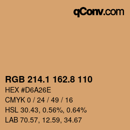 Color code: RGB 214.1 162.8 110 | qconv.com