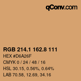 Color code: RGB 214.1 162.8 111 | qconv.com