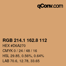 Color code: RGB 214.1 162.8 112 | qconv.com