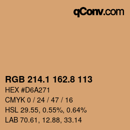 Código de color: RGB 214.1 162.8 113 | qconv.com