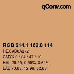 Color code: RGB 214.1 162.8 114 | qconv.com
