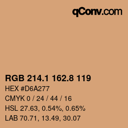 Farbcode: RGB 214.1 162.8 119 | qconv.com