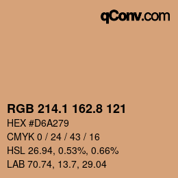 Color code: RGB 214.1 162.8 121 | qconv.com
