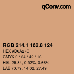 Color code: RGB 214.1 162.8 124 | qconv.com