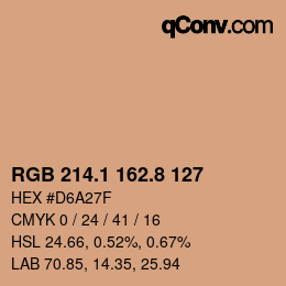Color code: RGB 214.1 162.8 127 | qconv.com