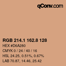 Color code: RGB 214.1 162.8 128 | qconv.com