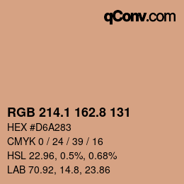 Farbcode: RGB 214.1 162.8 131 | qconv.com