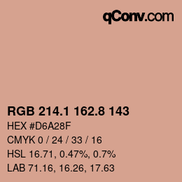Farbcode: RGB 214.1 162.8 143 | qconv.com