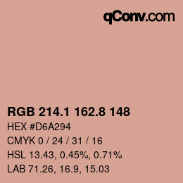 Color code: RGB 214.1 162.8 148 | qconv.com