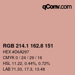 Código de color: RGB 214.1 162.8 151 | qconv.com
