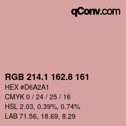 Color code: RGB 214.1 162.8 161 | qconv.com