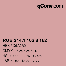 Código de color: RGB 214.1 162.8 162 | qconv.com