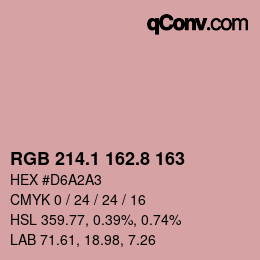 Color code: RGB 214.1 162.8 163 | qconv.com