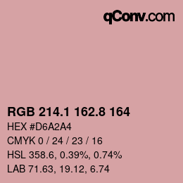 カラーコード: RGB 214.1 162.8 164 | qconv.com