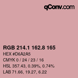 Color code: RGB 214.1 162.8 165 | qconv.com