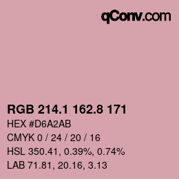 Color code: RGB 214.1 162.8 171 | qconv.com