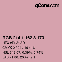 Color code: RGB 214.1 162.8 173 | qconv.com