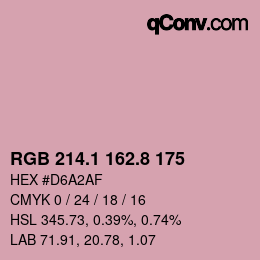 Code couleur: RGB 214.1 162.8 175 | qconv.com