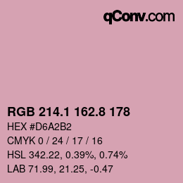 カラーコード: RGB 214.1 162.8 178 | qconv.com