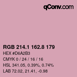 カラーコード: RGB 214.1 162.8 179 | qconv.com