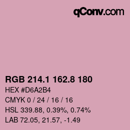 カラーコード: RGB 214.1 162.8 180 | qconv.com