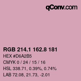 Farbcode: RGB 214.1 162.8 181 | qconv.com