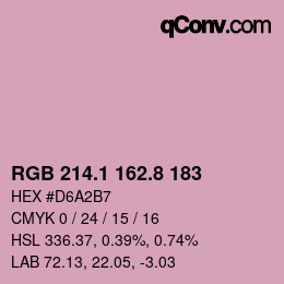 カラーコード: RGB 214.1 162.8 183 | qconv.com