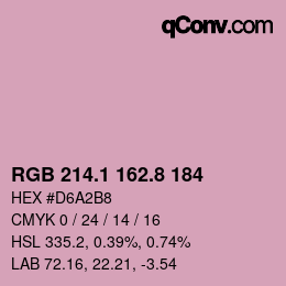 カラーコード: RGB 214.1 162.8 184 | qconv.com