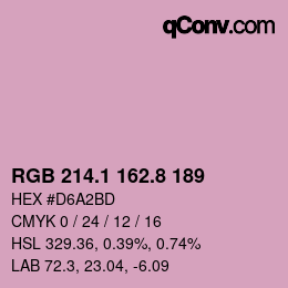 カラーコード: RGB 214.1 162.8 189 | qconv.com