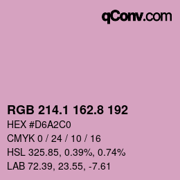 Color code: RGB 214.1 162.8 192 | qconv.com