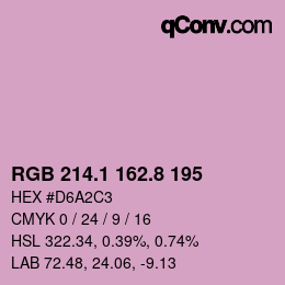 カラーコード: RGB 214.1 162.8 195 | qconv.com