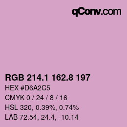 Farbcode: RGB 214.1 162.8 197 | qconv.com