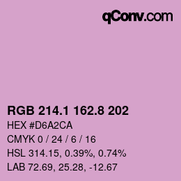 カラーコード: RGB 214.1 162.8 202 | qconv.com