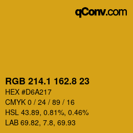 カラーコード: RGB 214.1 162.8 23 | qconv.com