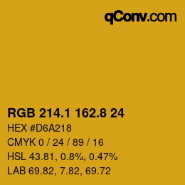 カラーコード: RGB 214.1 162.8 24 | qconv.com