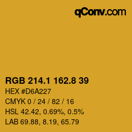 カラーコード: RGB 214.1 162.8 39 | qconv.com