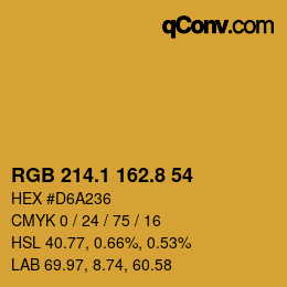 カラーコード: RGB 214.1 162.8 54 | qconv.com