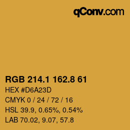 Color code: RGB 214.1 162.8 61 | qconv.com