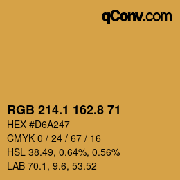 Código de color: RGB 214.1 162.8 71 | qconv.com