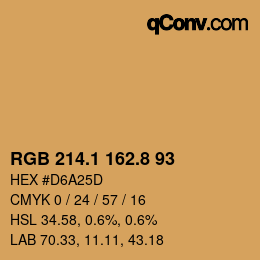 Color code: RGB 214.1 162.8 93 | qconv.com