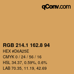 Farbcode: RGB 214.1 162.8 94 | qconv.com