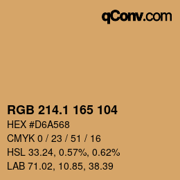 カラーコード: RGB 214.1 165 104 | qconv.com