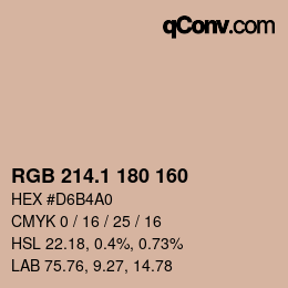 Color code: RGB 214.1 180 160 | qconv.com