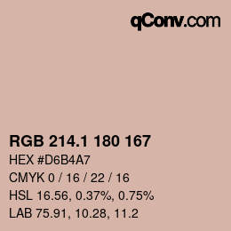 Color code: RGB 214.1 180 167 | qconv.com