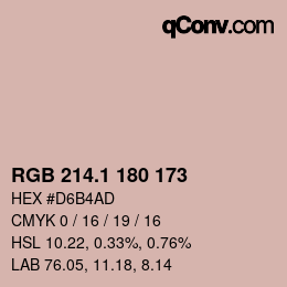 Color code: RGB 214.1 180 173 | qconv.com