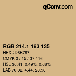 カラーコード: RGB 214.1 183 135 | qconv.com